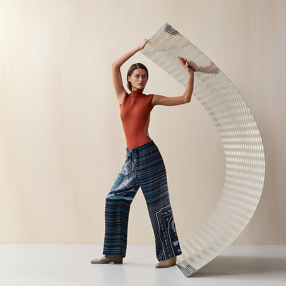 Silk patchwork pants | Hermès USA